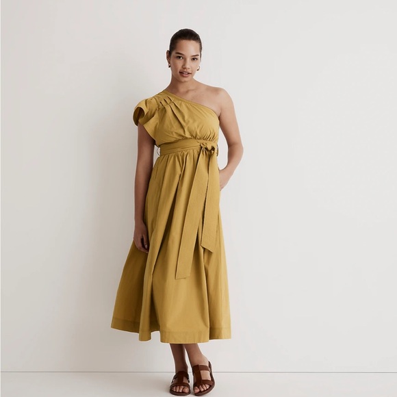 Madewell Dresses & Skirts - Madewell Ruffled One-Shoulder Midi Dress sz 10 NK491